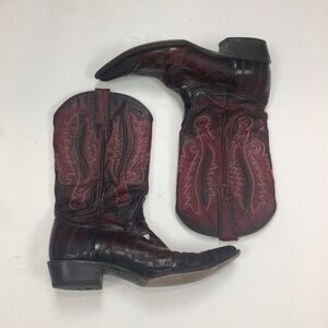 Los Altos Western Dark Red Cowboy Boots Size 8.5